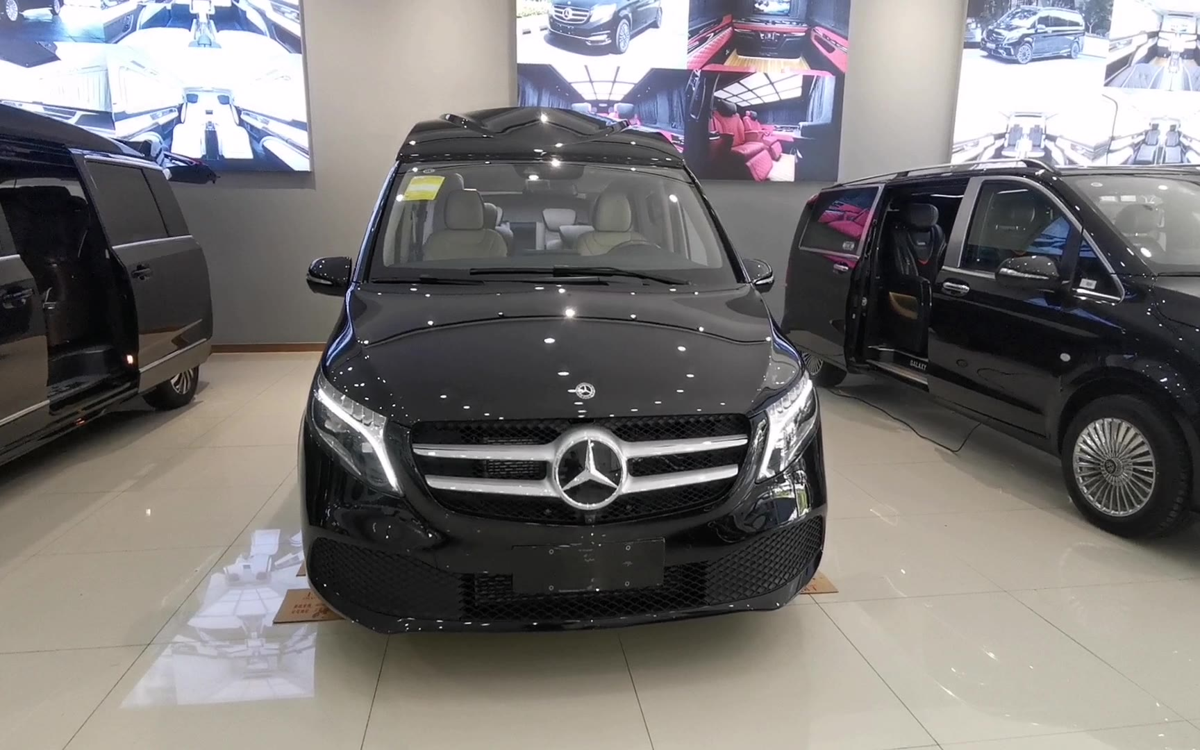 独家定制 奔驰七座V260L梵兹慕小高顶现车 整车碳纤维材质饰板